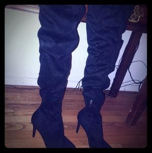 Thigh high stiletto boots